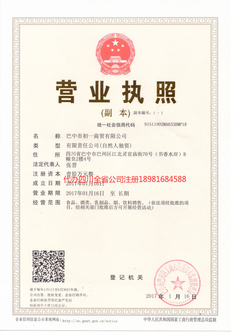 忠县忠县初一商贸有限公司